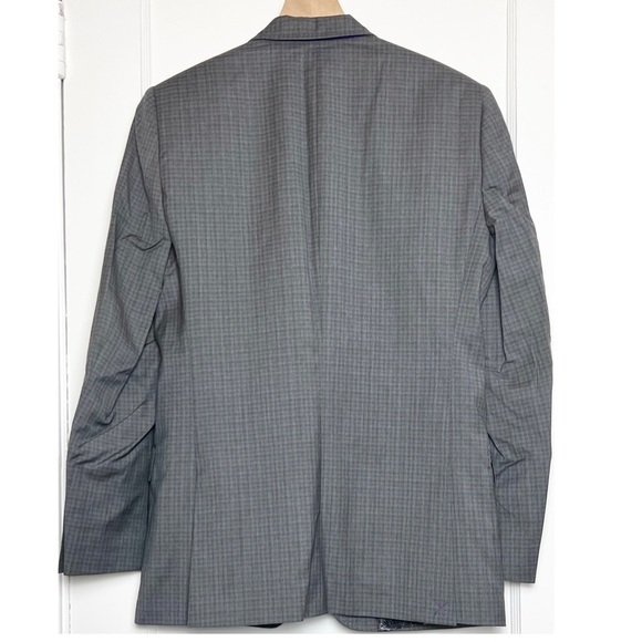 NWT TED BAKER 100% Wool Charcoal Plaid Check Blazer Performance Jacket 36R - Picture 5 of 13